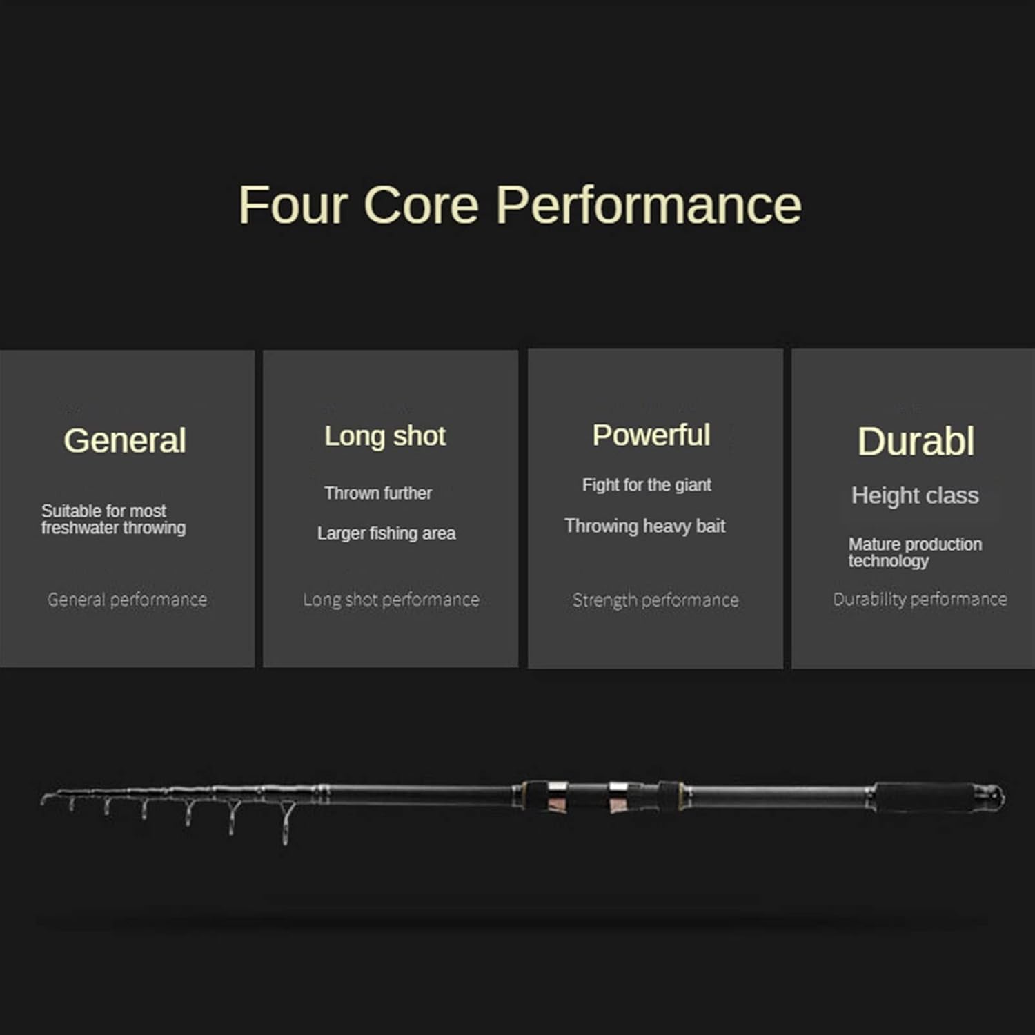 Fishing Rod Hohe Kohlenstoff-Teleskop-Angelrute Tragbare Karpfen Spinnstangen Super Harte Sea Rod Fishing Getriebe Langschuß Entfernung Wurfstange Angelrute (Color : Rod, Size : 2.7 m)
