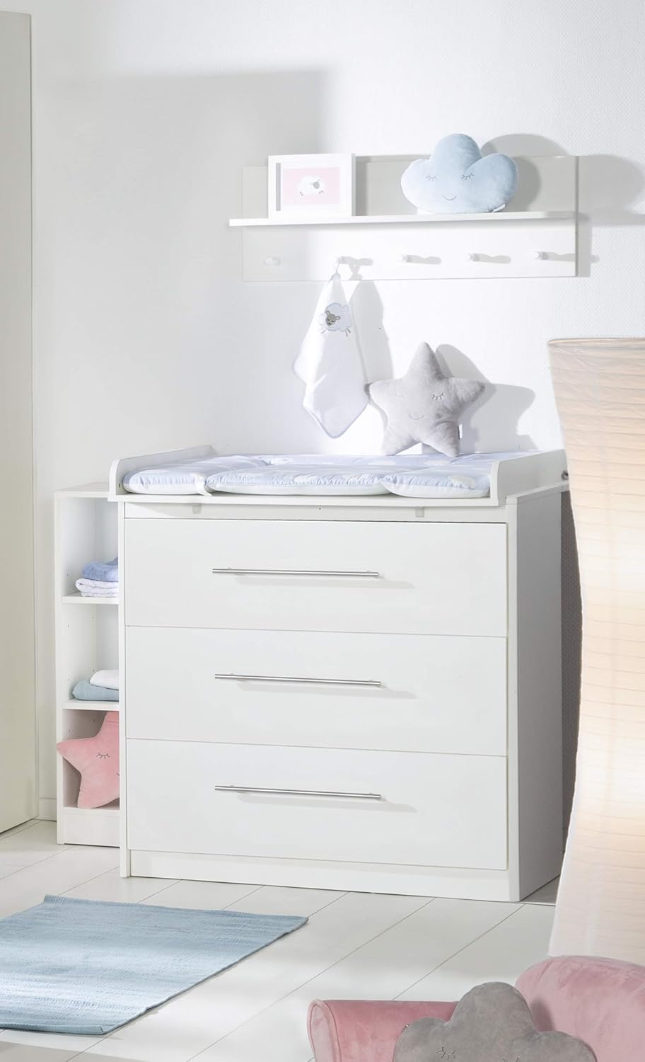 roba Kindermöbelset „Maren“, weiß, inkl. Kombi-Bett 70 x 140 cm und Wickelkommode mit 3 Schubladen