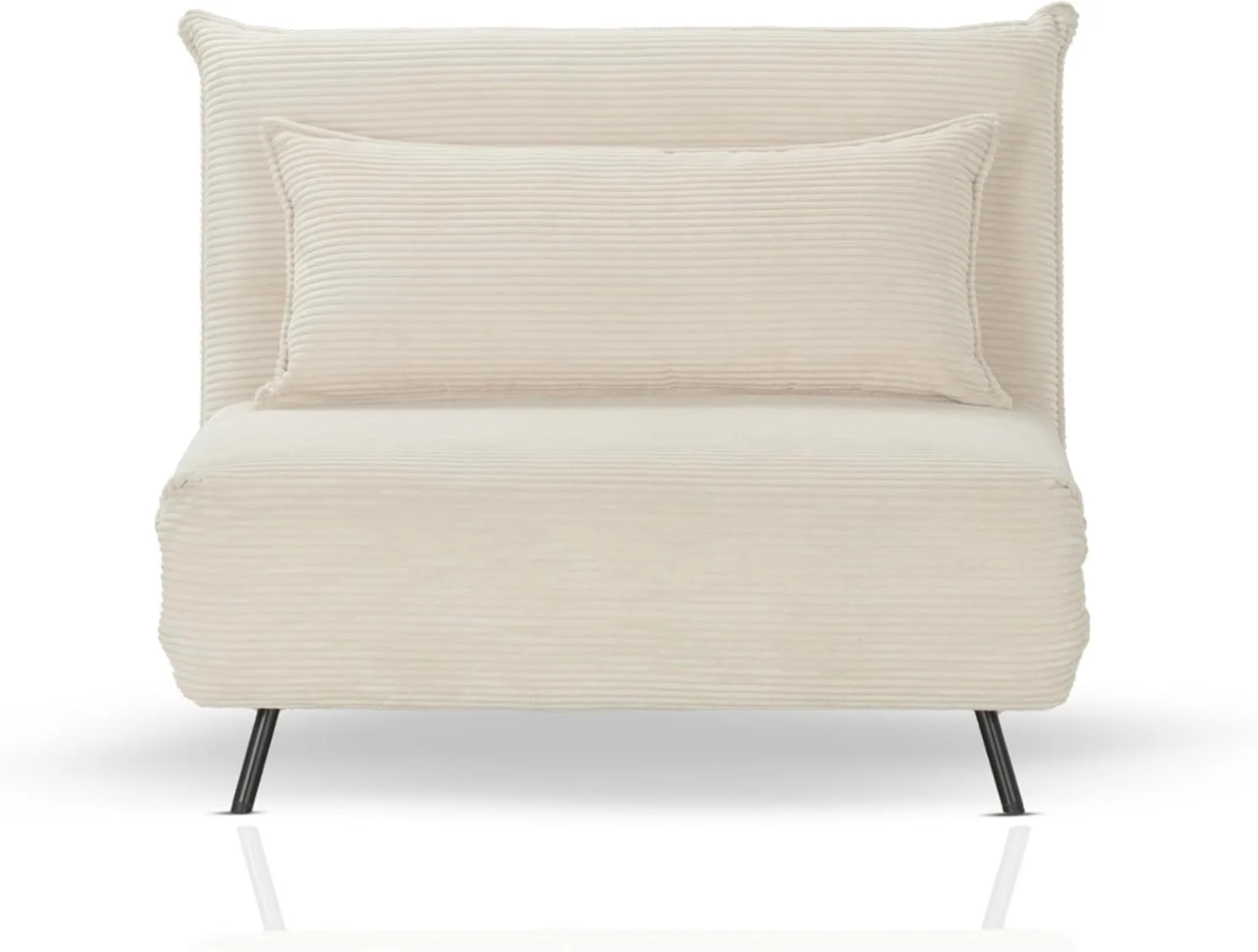KHG Schlafsessel Beige, Liegefläche ca. 193x108 cm, Sitzhöhe 42 cm, Cordstoff, Relax- und Schlaffunktion, Nosag-Wellenunterfederung, modernes Design