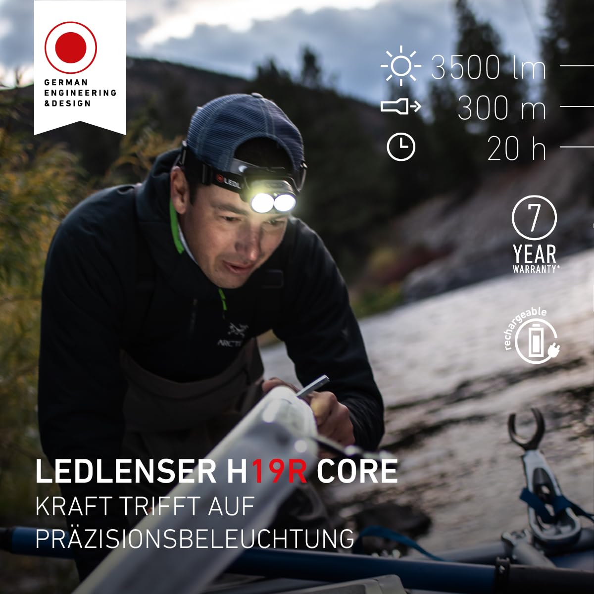 Ledlenser H19R Core Akku LED Stirnlampe 3500 lm 330 m Leuchtweite IP68 wiederaufladbar wasserdicht