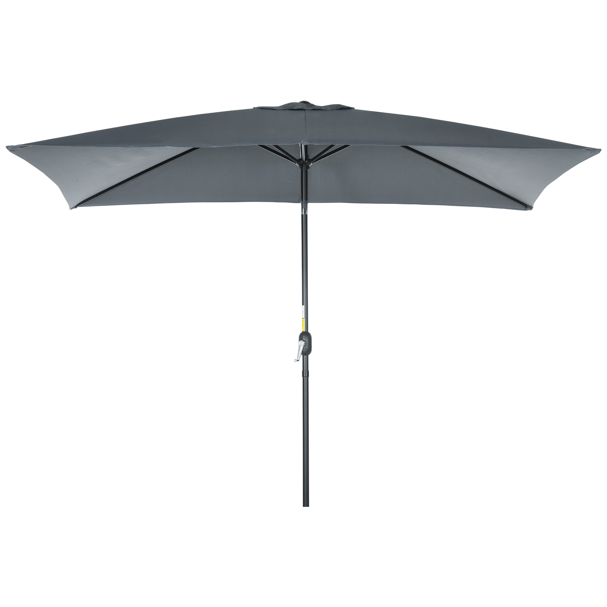 Outsunny Rechteckiger neigbarer Gartenschirm aus Aluminium mit hochdichtem Polyester 3 x 2 m dunkelgrau