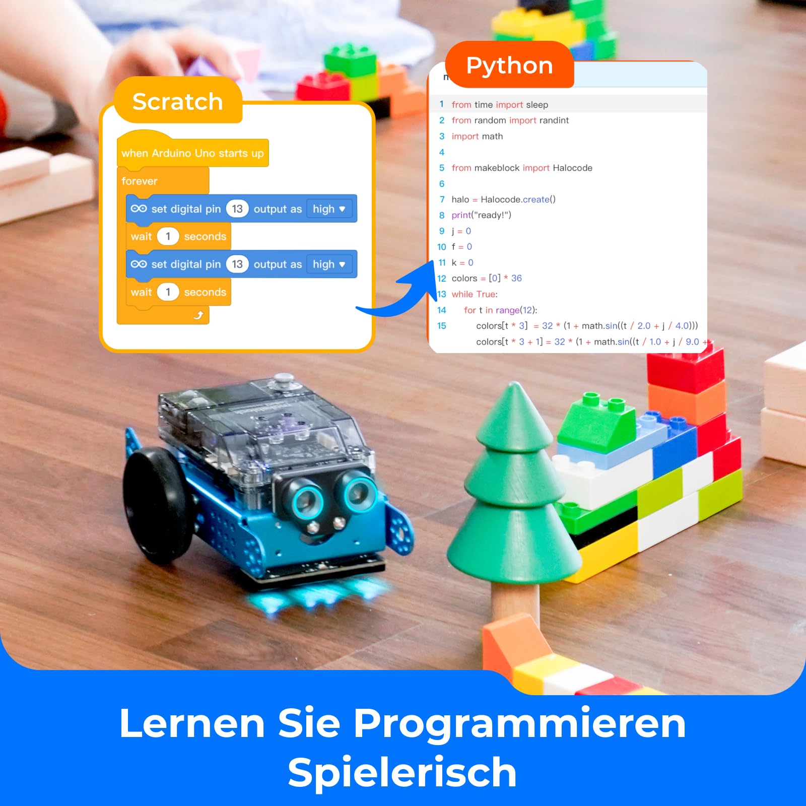Makeblock mBot 2 programmierbarer Roboter ab 8 Jahren kompatibel mit WiFi Scratch und Python STEM Bausatz