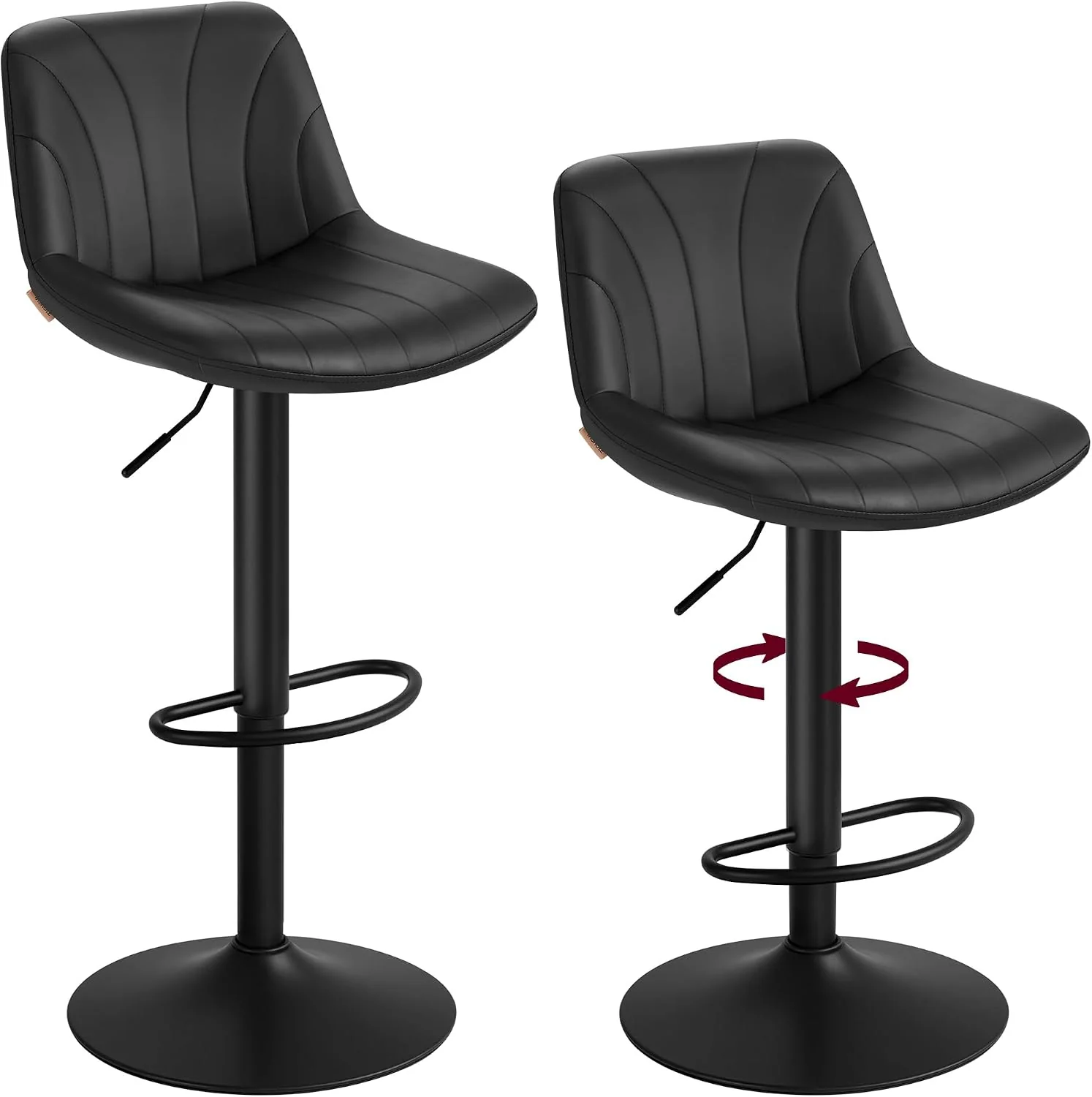 VASAGLE Barhocker mit gepolstertem Sitz, drehbar und höhenverstellbar