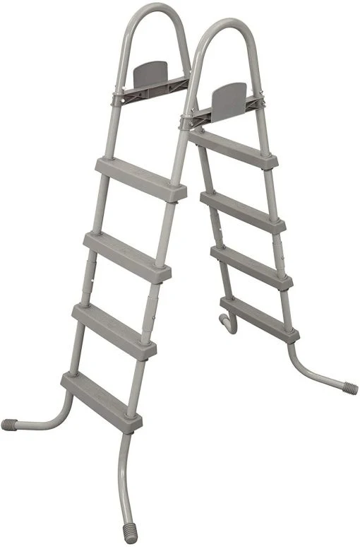 Bestway Power Steel 18' x 9' x 48' bovengrondse zwembadset met metalen frame, zwembadzandfilterpomp, skimmer en stofzuiger