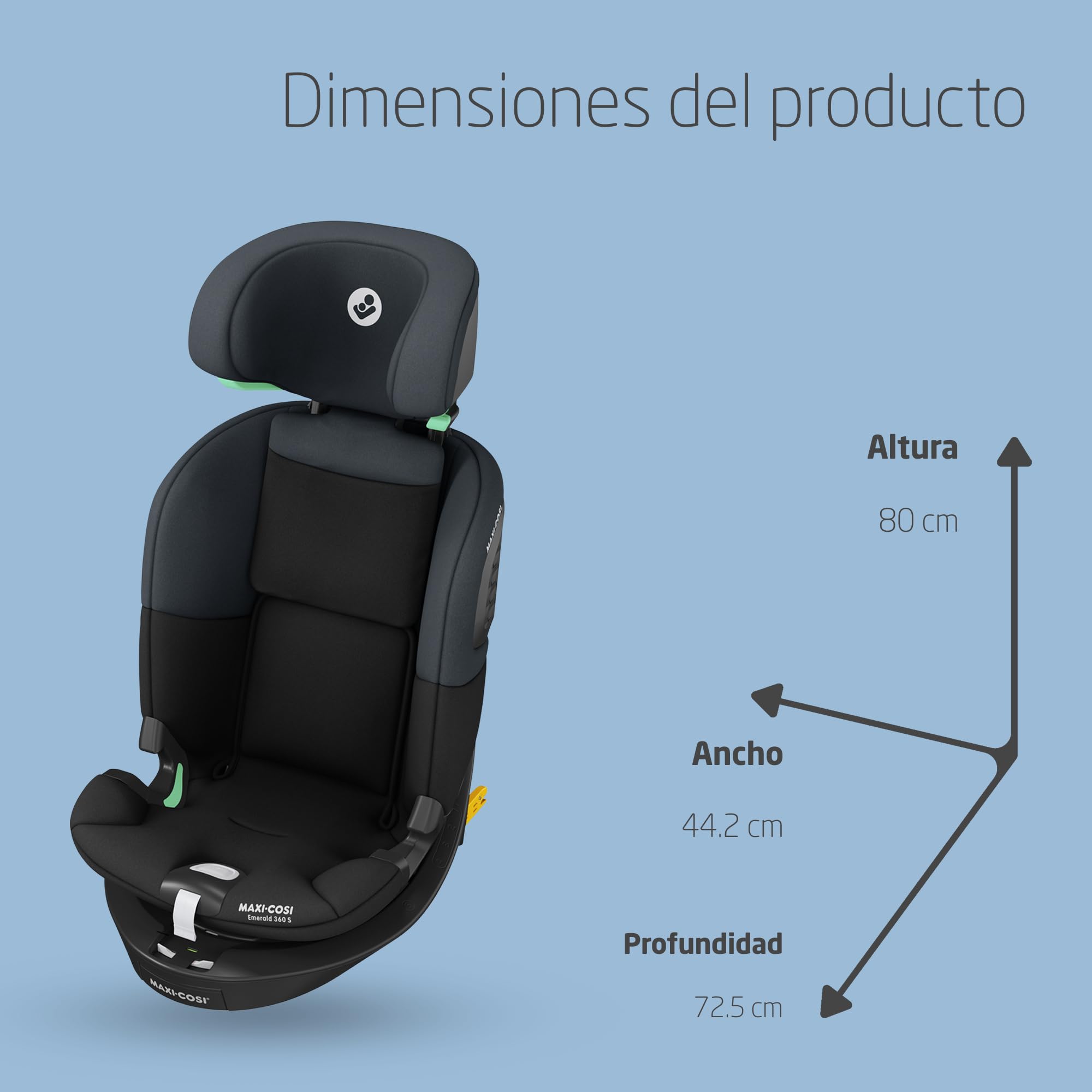 Kindersitz mit ISOFIX und 360°-Drehung, 40–150 cm, rückwärtsgerichtet bis 4 Jahre, Tonal Black