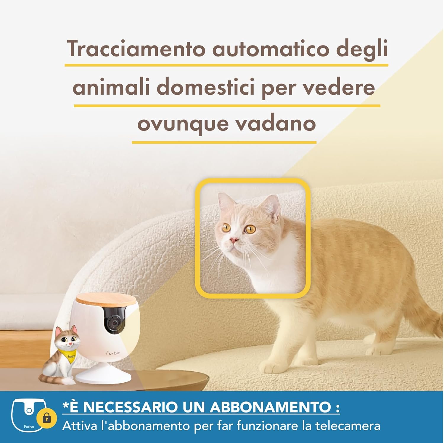 Furbo Videocamera 360° per Cani con Pacchetto Sicurezza Casa