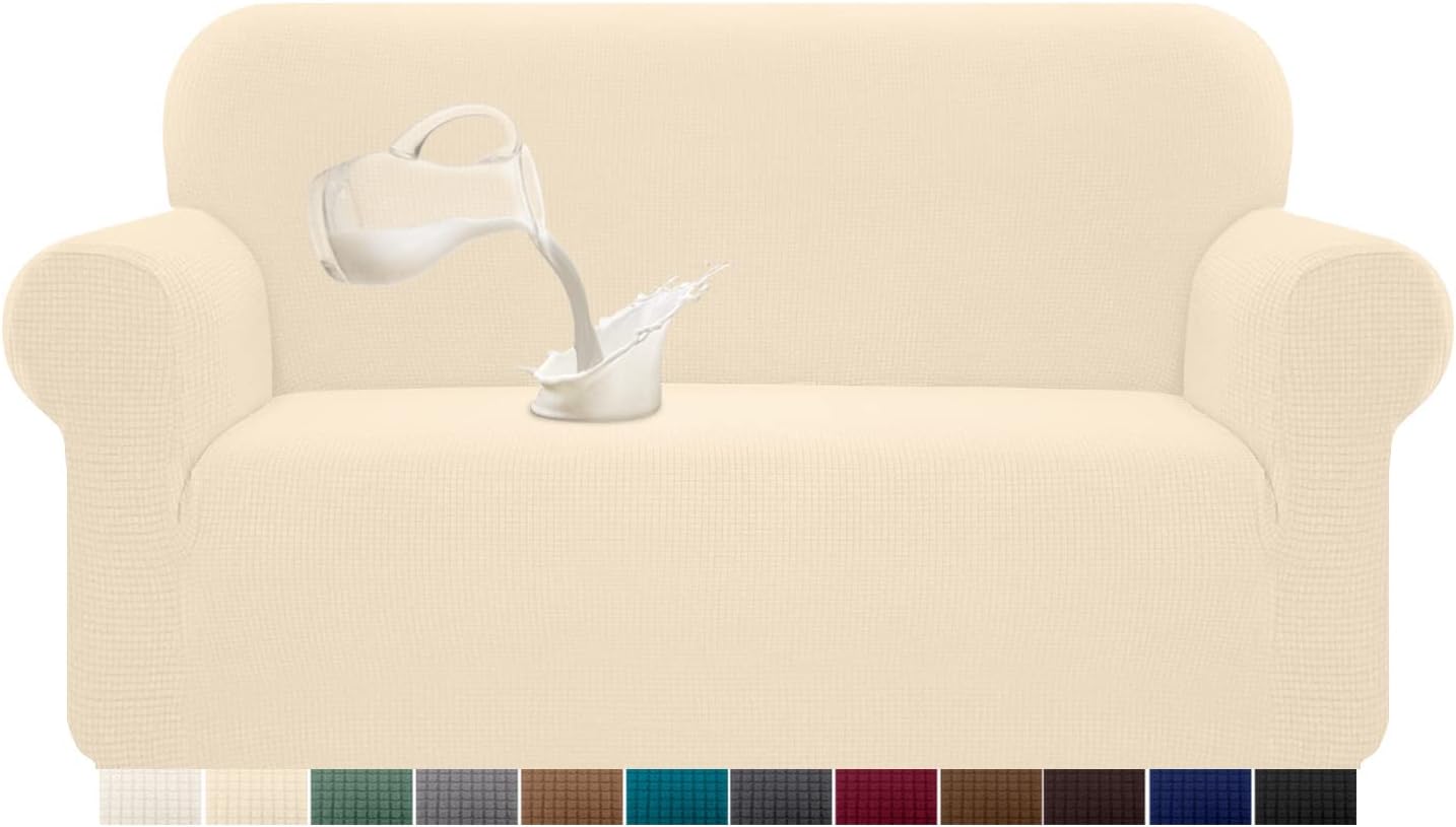 Granbest Copridivano elasticizzato, impermeabile, 1 pezzo, in spandex, jacquard, con gommapiuma antiscivolo (3 posti, grigio)