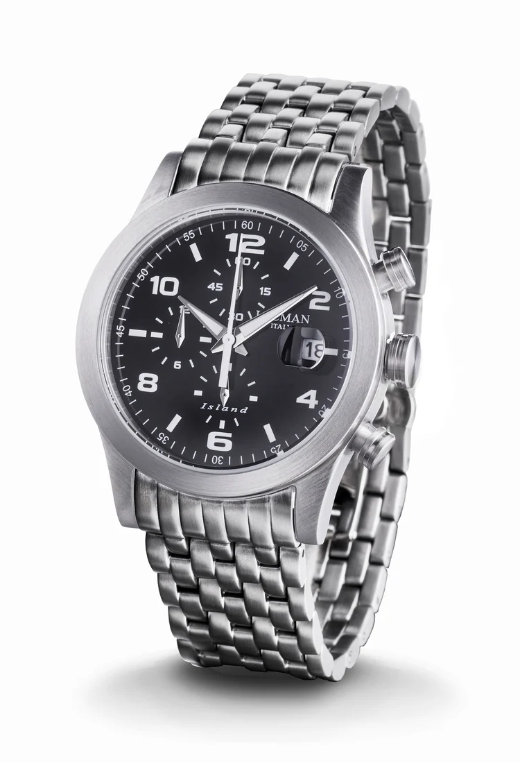 Orologio Locman Island Crono nero bracciale acciaio 0618A01-00BKWHB0