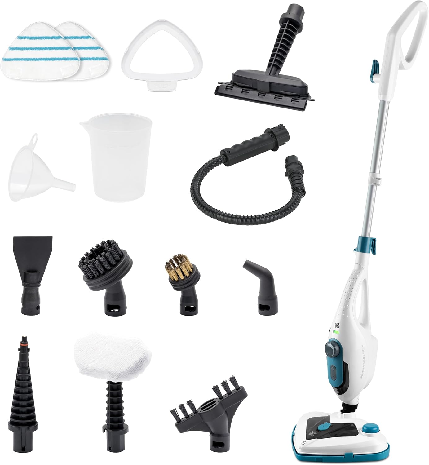 Di4 Steamclean Multi10 Max 10 in 1 Multifunction Steam Broom, 1500 W, Eliminates 99.9% of Viruses and Bacteria, Cleaning Without Chemicals or Abrasives