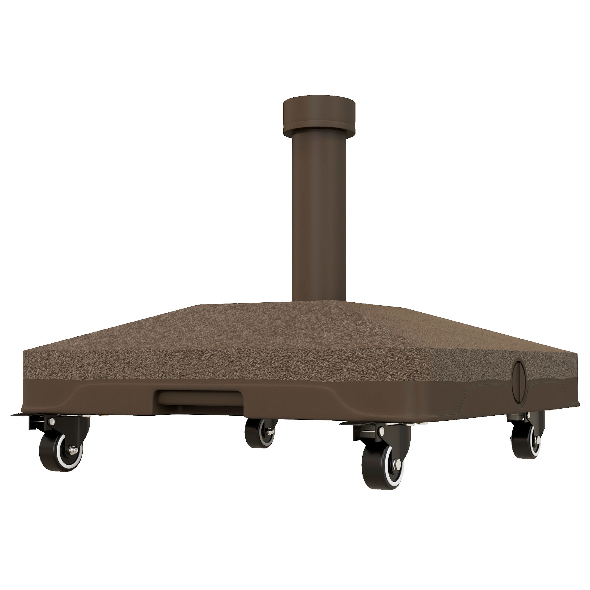 Outsunny Sonnenschirmständer quadratisch mit 4 Rollen 45L x 45B x 39H cm HDPE braun