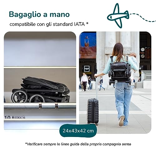 Passeggino leggero 25 kg portata ZANCLEM   Reclinabile Super Accessoriato con Chiusura Ombrello| Passeggino compatto con Cintura 5 Punti e Freno a Pedale   passeggino da viaggio aereo : Prima infanzia
