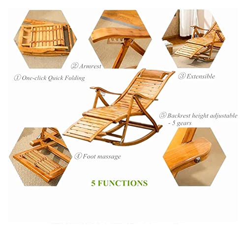 Sedia a Dondolo Pieghevole, sedie a Dondolo Pieghevoli in Legno, sedie Prendisole, sedie a Dondolo da Giardino per Adulti Anziani, poltrone reclinabili a Dondolo in bambù per Esterni con Bra : Amazon.it: Giardino e giardinaggio