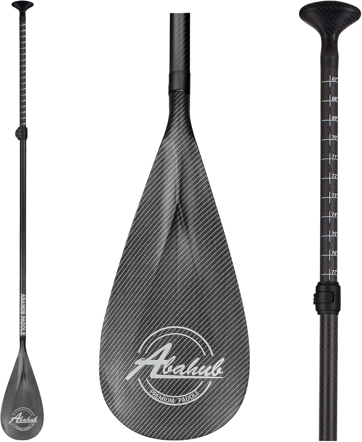 Abahub Pagaia SUP Carbonio con Borsa da Paddle Remi Telescopica Stand Up Paddle per Tavola Surf SUP, Albero in Carbonio da 170-218 cm Lama in Plastica Nero/Grigia/Blu/Arancione/Rossa/Gialla