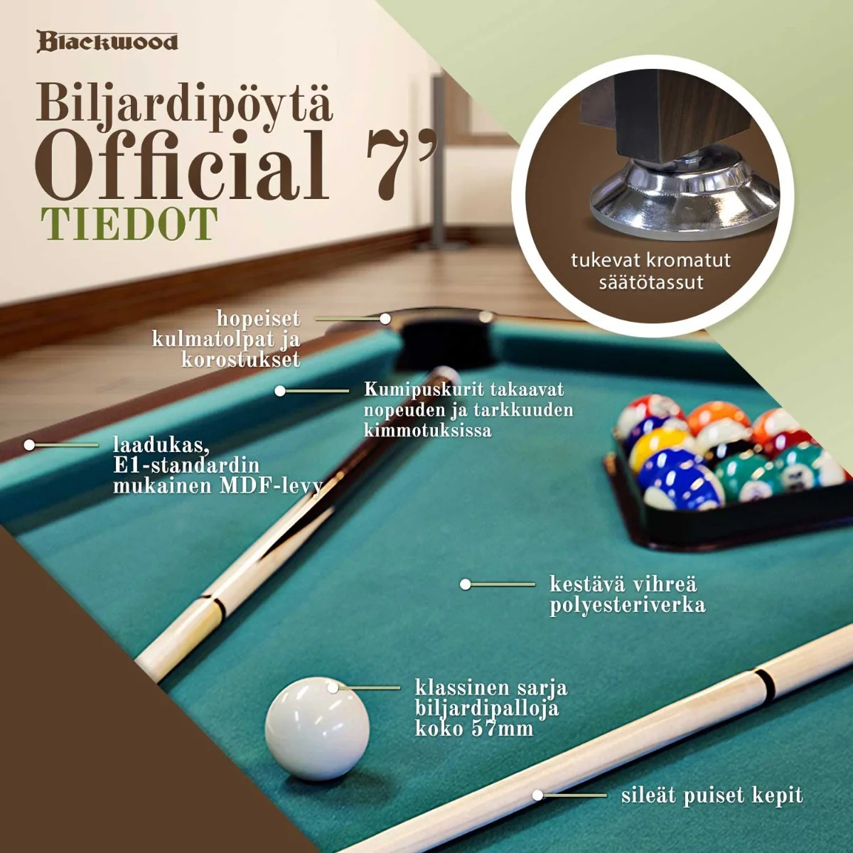 Blackwood Billardtisch Official 7'