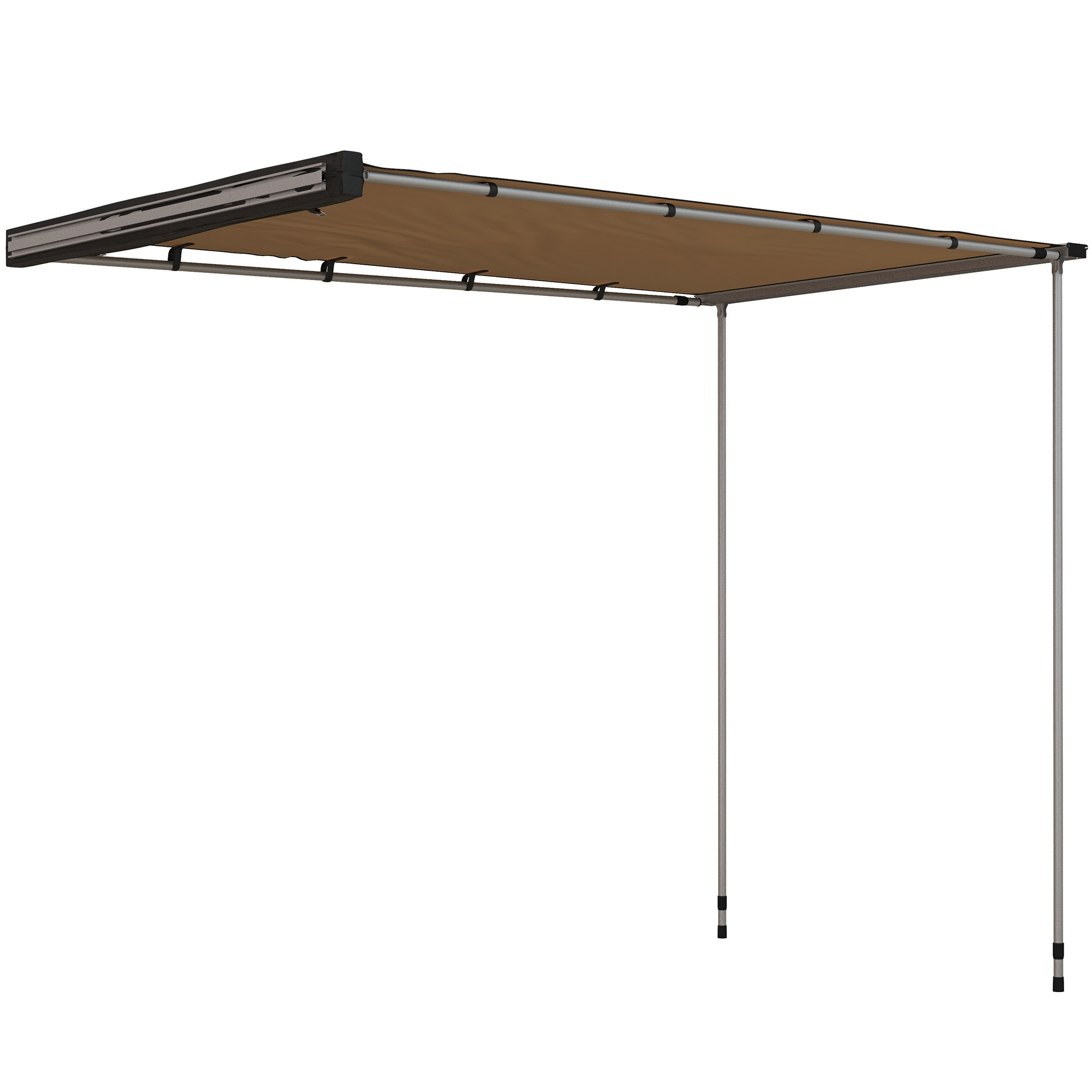 Outsunny Autozelt Autodachzelt Dachzelt, wetterbeständig, 160 x 250 x 125-225 cm, Khaki