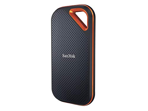 SanDisk SSD NVMe Extreme PRO da 2 TB (SSD NVMe portatile, USB C, fino a 1050 MB/s in lettura e 1050 MB/s in scrittura, robusto e resistente all'acqua, moschettone)] : Informatica