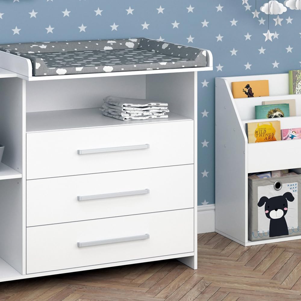Vicco Set per cameretta Oskar, Bianco, 2 parti, con fasciatoio e libreria