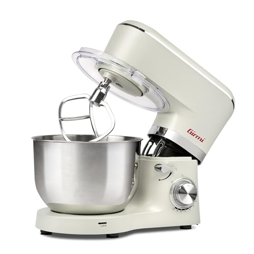 Girmi IM47 Impastatrice Planetaria, Capacità 6 Litri, Impasti fino a 2,4 kg, 1500 W Max, Pulse, 10 Velocità, Contenitore Inox, Accessori inclusi, Panna : Amazon.it: Casa e cucina