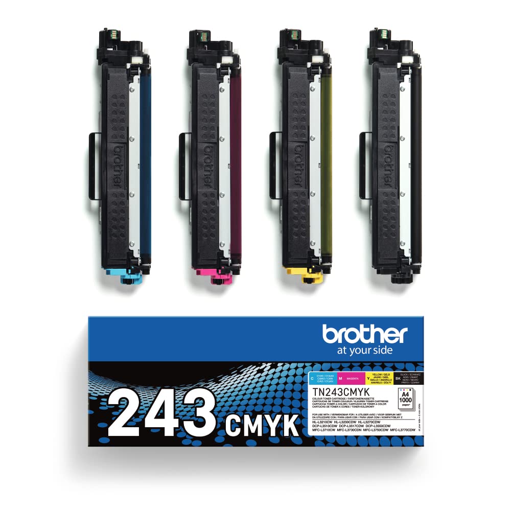 Brother TN-243CMYK Original Tonerkartusche druckt bis zu 1000 Seiten cyan magenta gelb schwarz 1er Pack