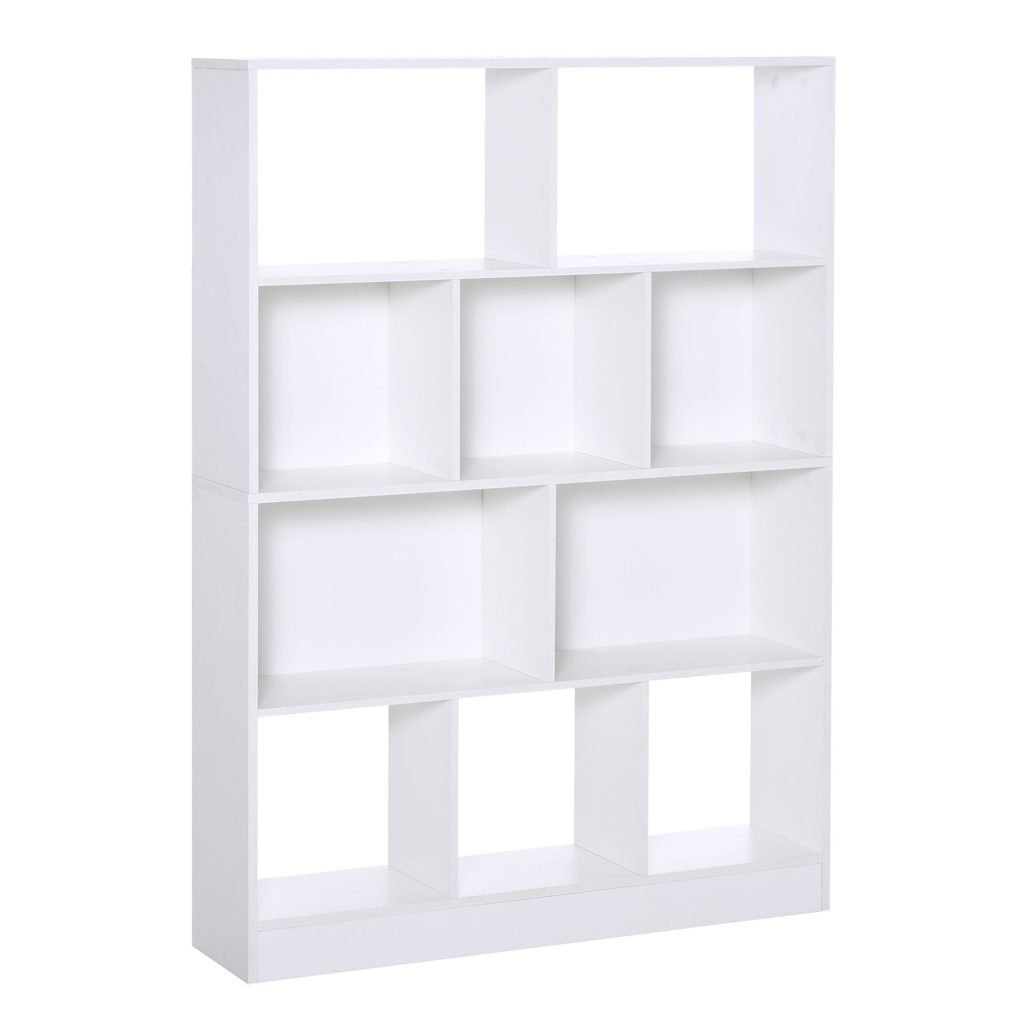 HOMCOM Bücherregal Regal Aufbewahrungsregal 5 Fächer + 5 Regale Spanplatten Weiß