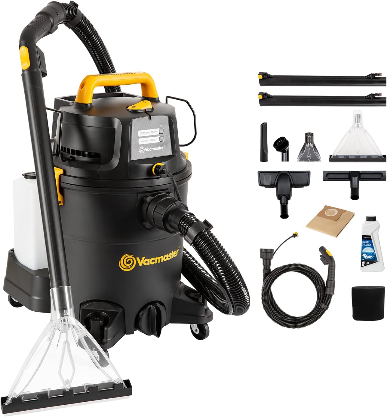 Vacmaster VK1323PFR 1300W 23L 3-in-1 Aspirapolvere Aspira, Lava & Asciuga, Pulisce Pavimenti & Tappeti,Aspirapolvere a bidone e a traino