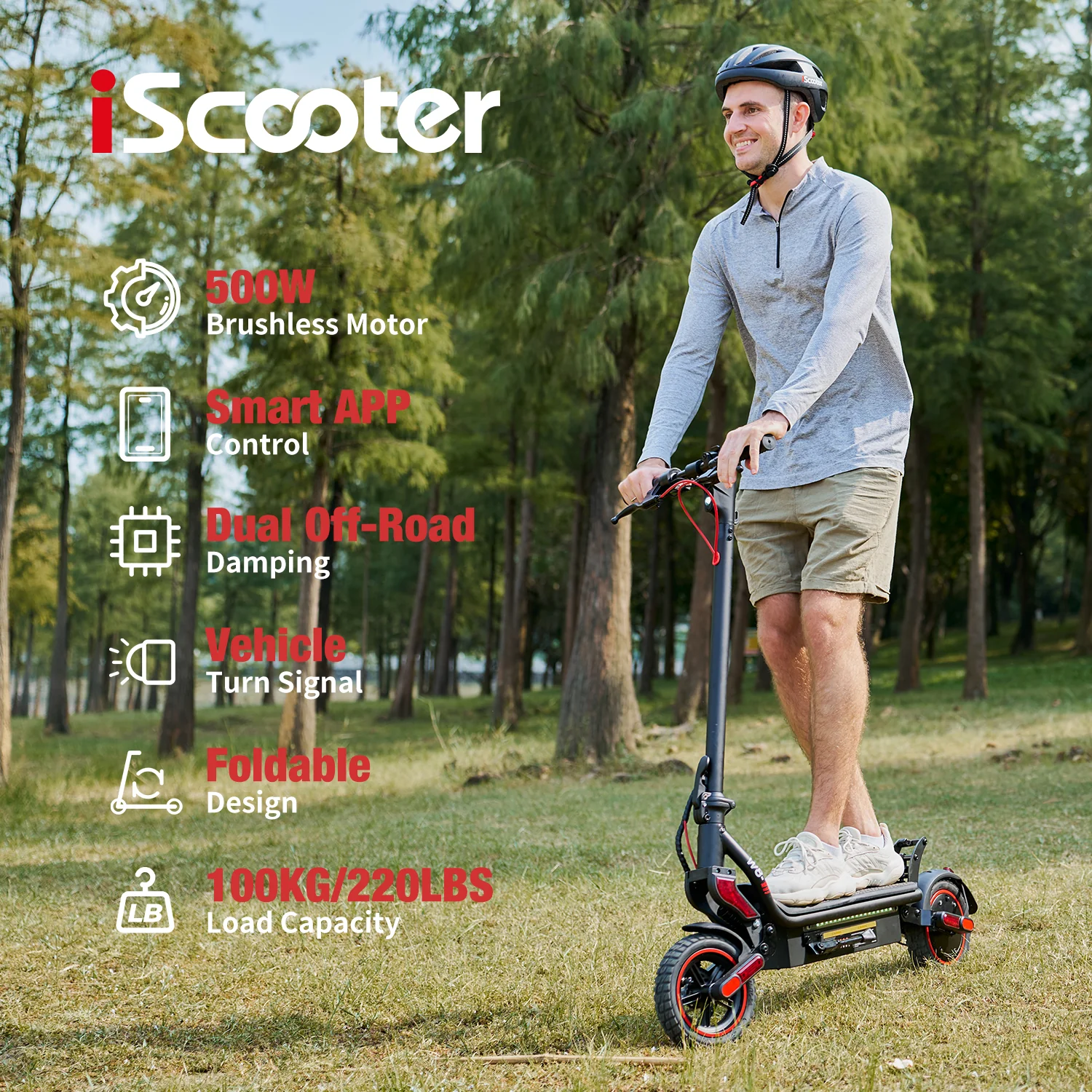 iScooter W8 500W Elektrische Scooter met Off-Road Banden