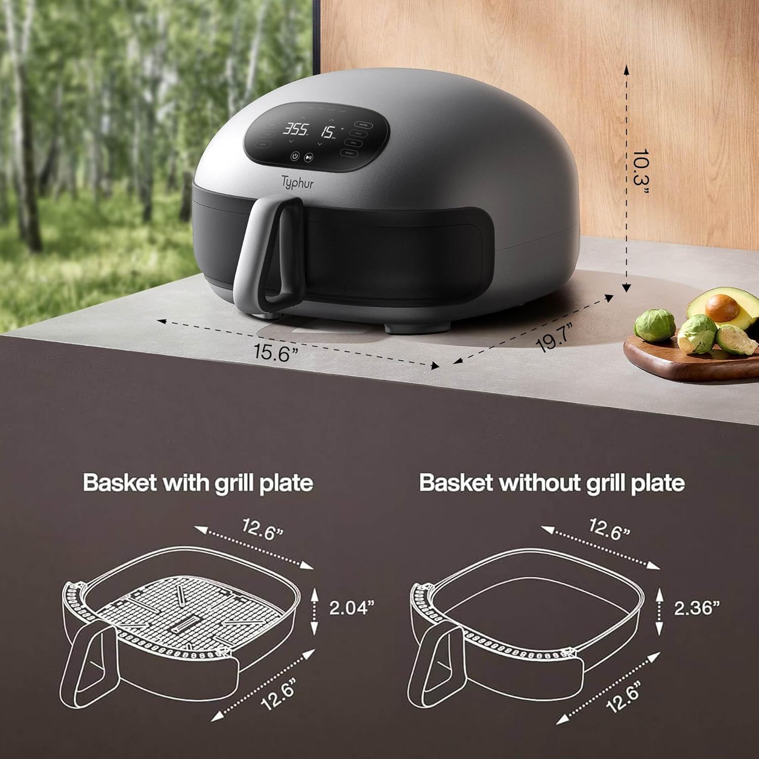 Dome 2 Extra Large Air Fryer, Self-Cleaning, PFAS-Free Basket