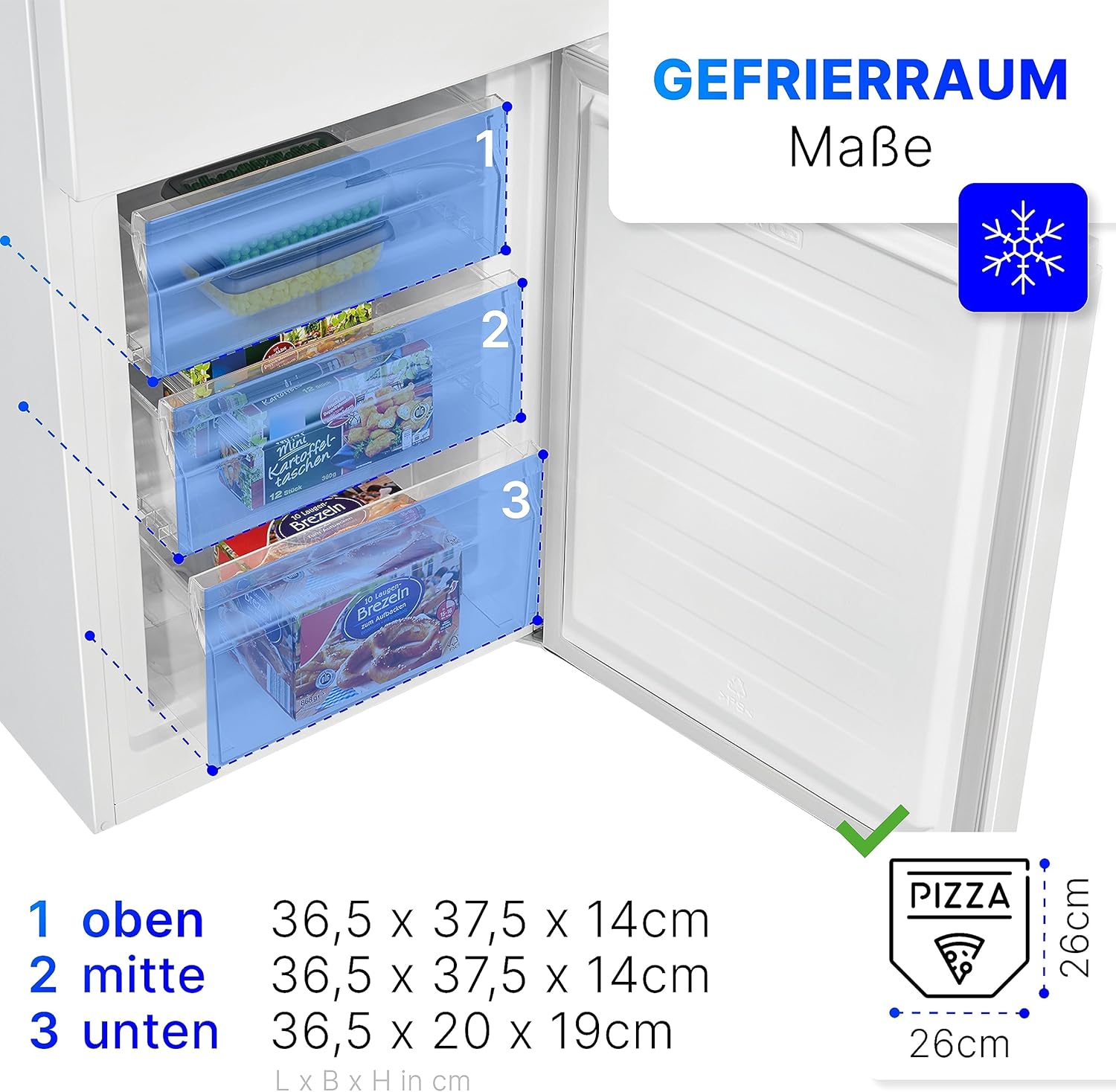 Bomann® Kühlgefrierkombination, 269 L Nutzinhalt - Kühlen: 198 L | Gefrieren: 71 L, Energiesparend, leise 39 dB, LED, wechselbarer Türanschlag, Höhe:180 x Breite: 55 x Tiefe: 55.8 cm - KG 184.1 weiß