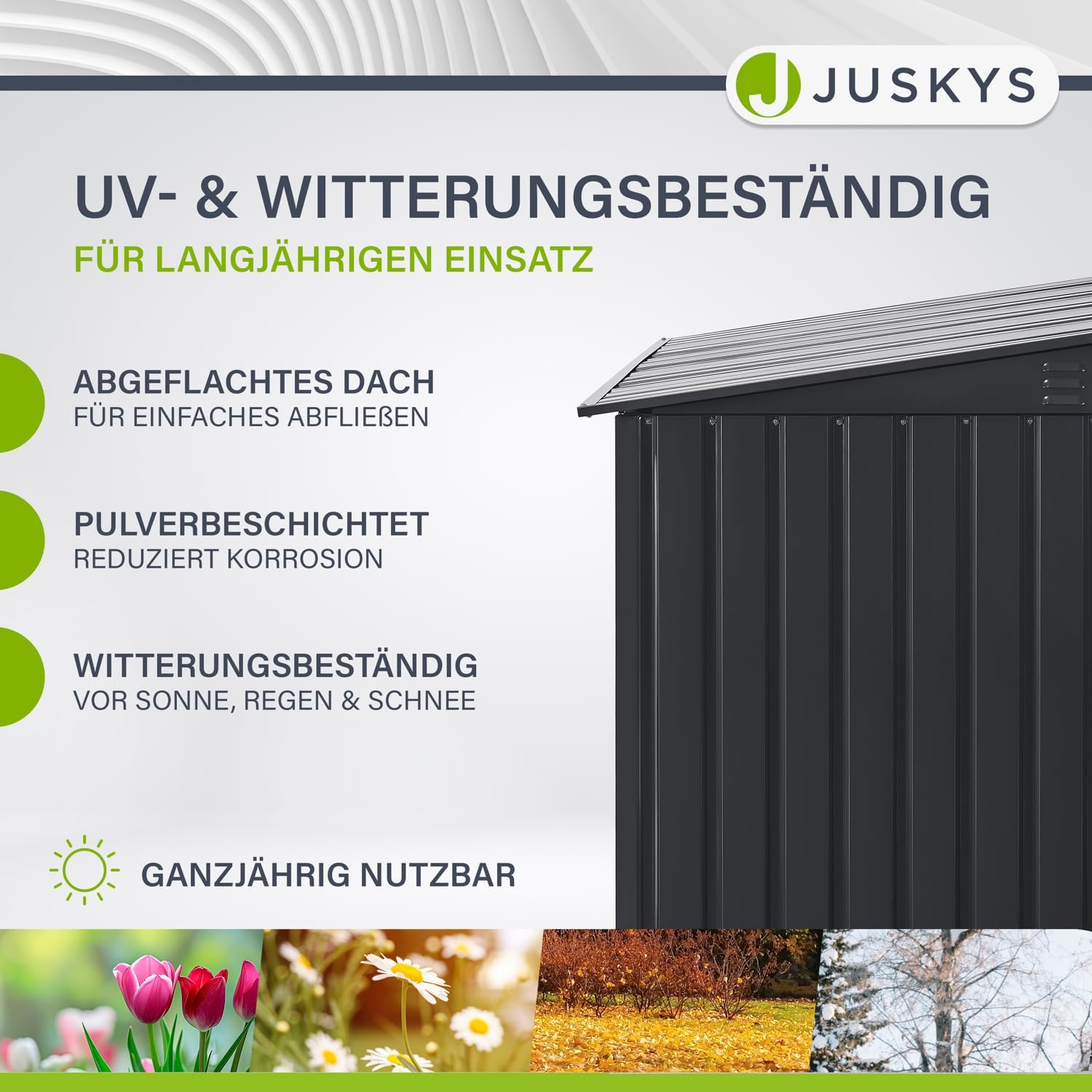 Juskys 3er Mülltonnenbox Namur 3 x 120 Liter Tonnen - 2m² - 2 Türen - Metall Mülltonnenverkleidung Müllbox Müllhaus Aufbewahrungsbox