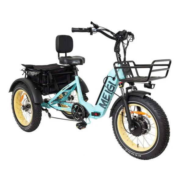 20 48V/14AH 750W Foldable Fat Tire Electric Trike, 330LBS