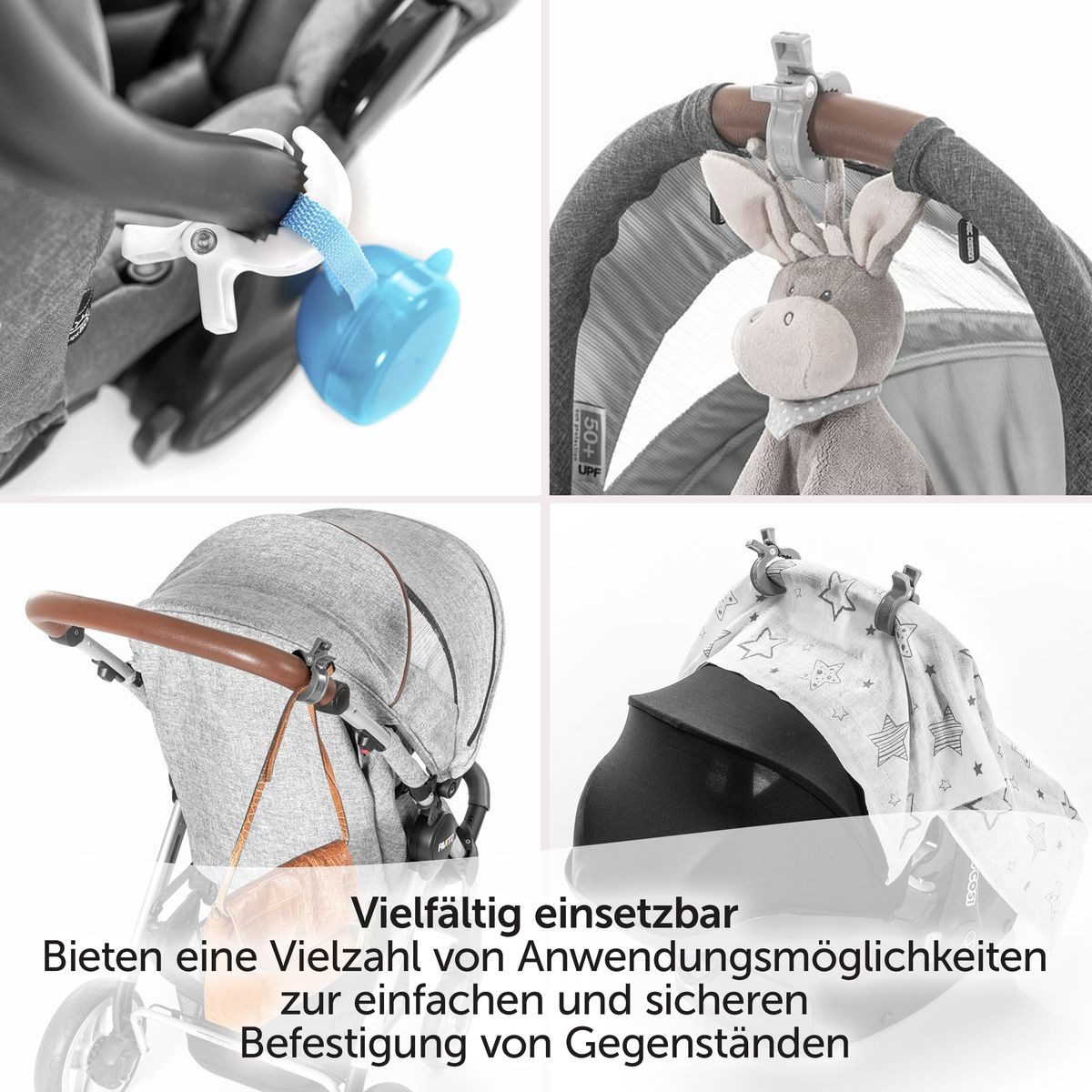 Kinder-Buggy Grau Weiß