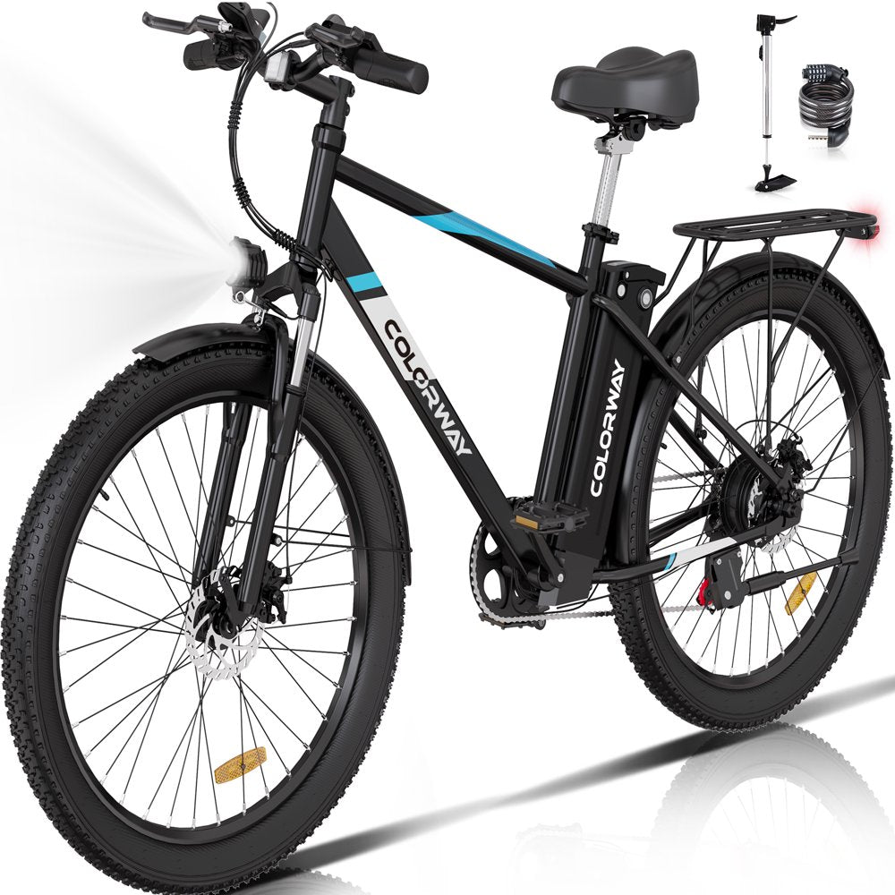 COLORWAY 500W Electric Bike, 26&prime;&prime;x3.0&prime;&prime; Tires, 36V/15Ah, Shimano 7 Speed, Carbon Steel, LCD Display, IP54 Waterproof