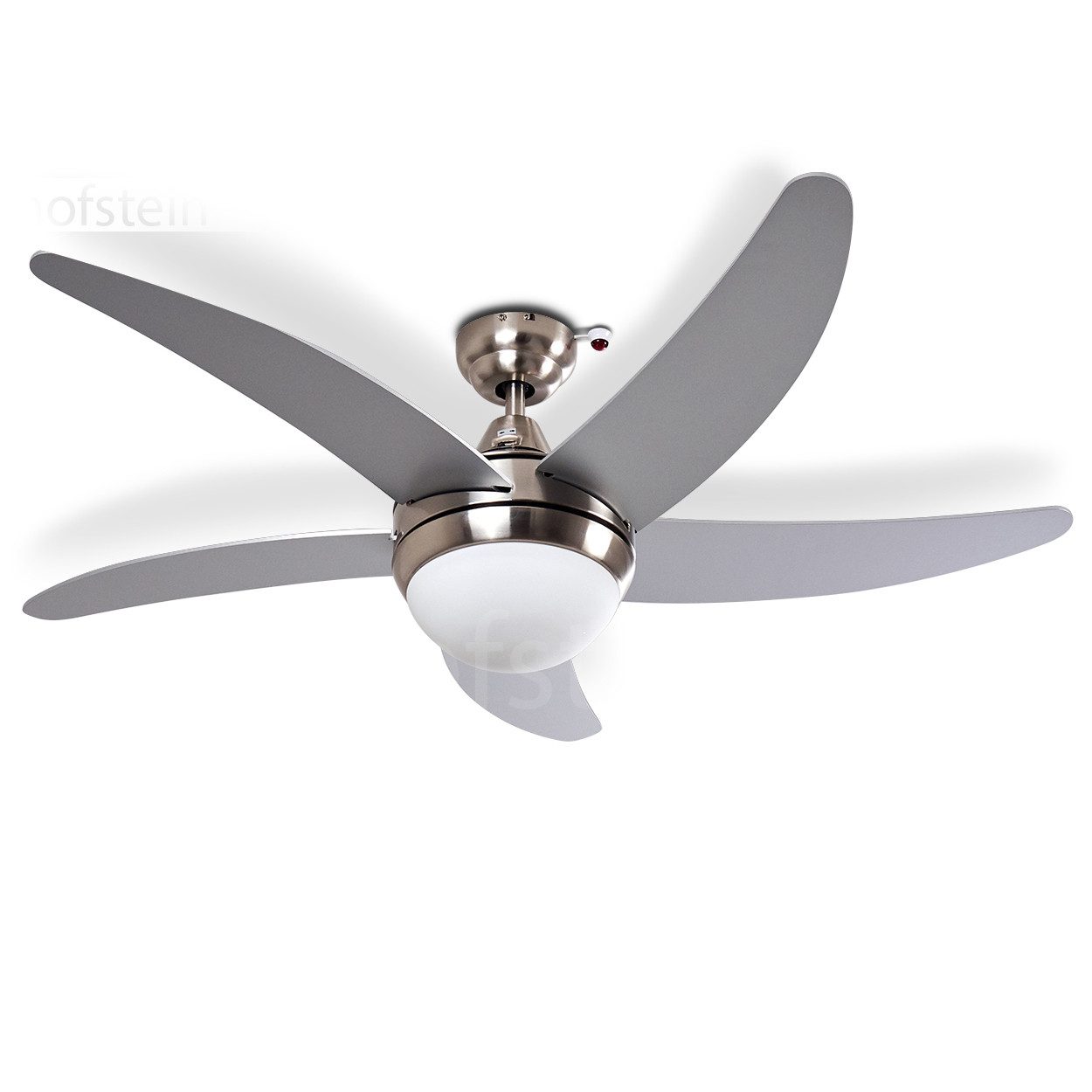 Deckenventilator »Quarto« Deckenventilator aus Metall/Holz/Glas in Nickel-matt/Silber