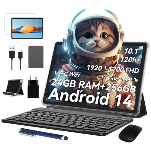 BESTTAB Android 14 Tablet 10 Pollici, 24GB RAM 256GB ROM(2TB TF), 1920 * 1200 FHD Display, Octa Core T606, Widevine L1, PC Tablet con Tastiera e Penna, 5G WiFi, 5000mAh, BT 5.0, 5MP 8MP : Informatica