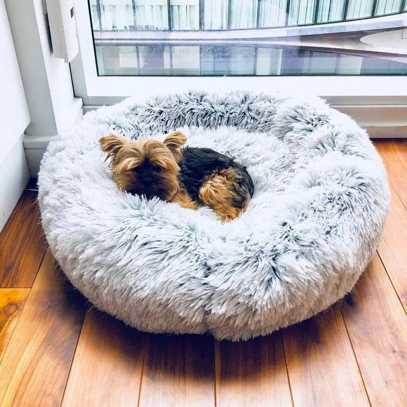 CuddlioTM Pet Bed &ndash; Plush Faux Fur Round Bed for Dogs & Cats, Anxiety Reducing, Machine Washable, Anti Slip, Water Resistant, Multiple Colors