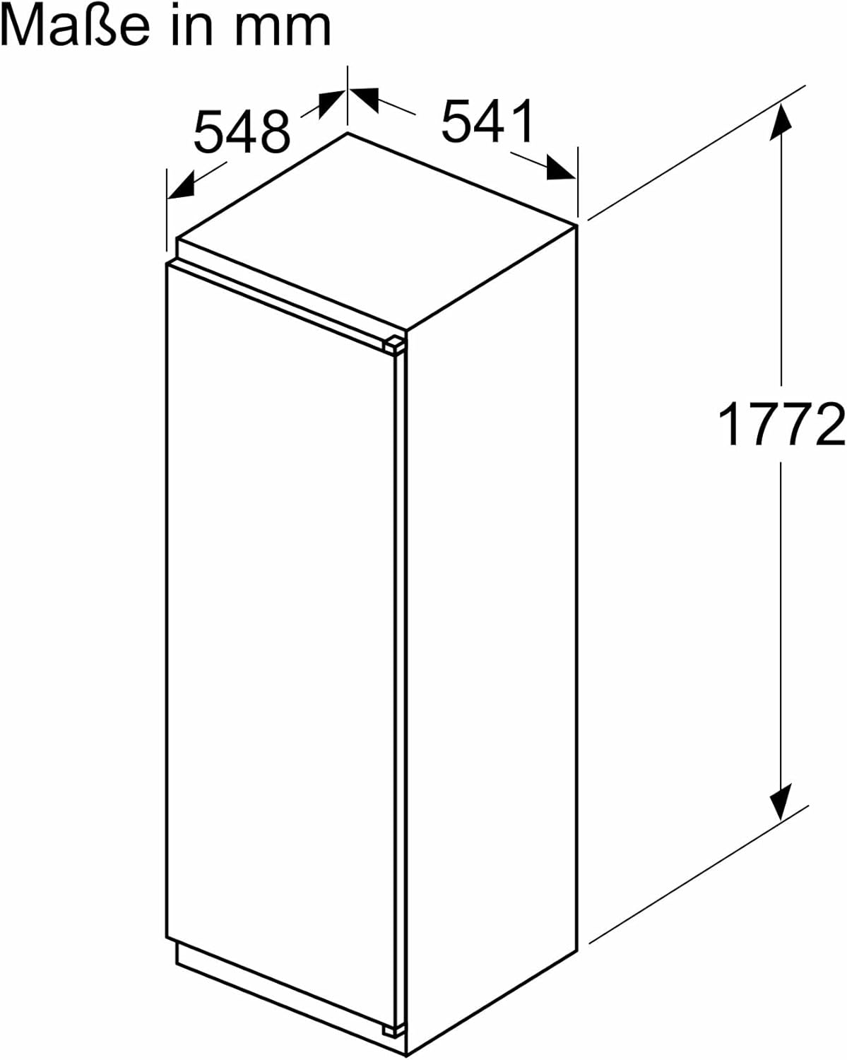 Siemens KI81RNSE0, iQ100, Einbau-Kühlschrank, 177,5 x 56 cm Nische, 310 L, Made in Germany, freshBox für Obst und Gemüse, schnelles Kühlen, sehr Leise mit nur 35 dB, LED Beleuchtung, Schleppscharnier