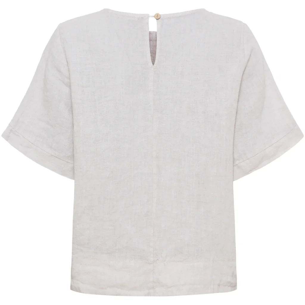 Latte Linen Crew Neck Top by Marta Du Chateau