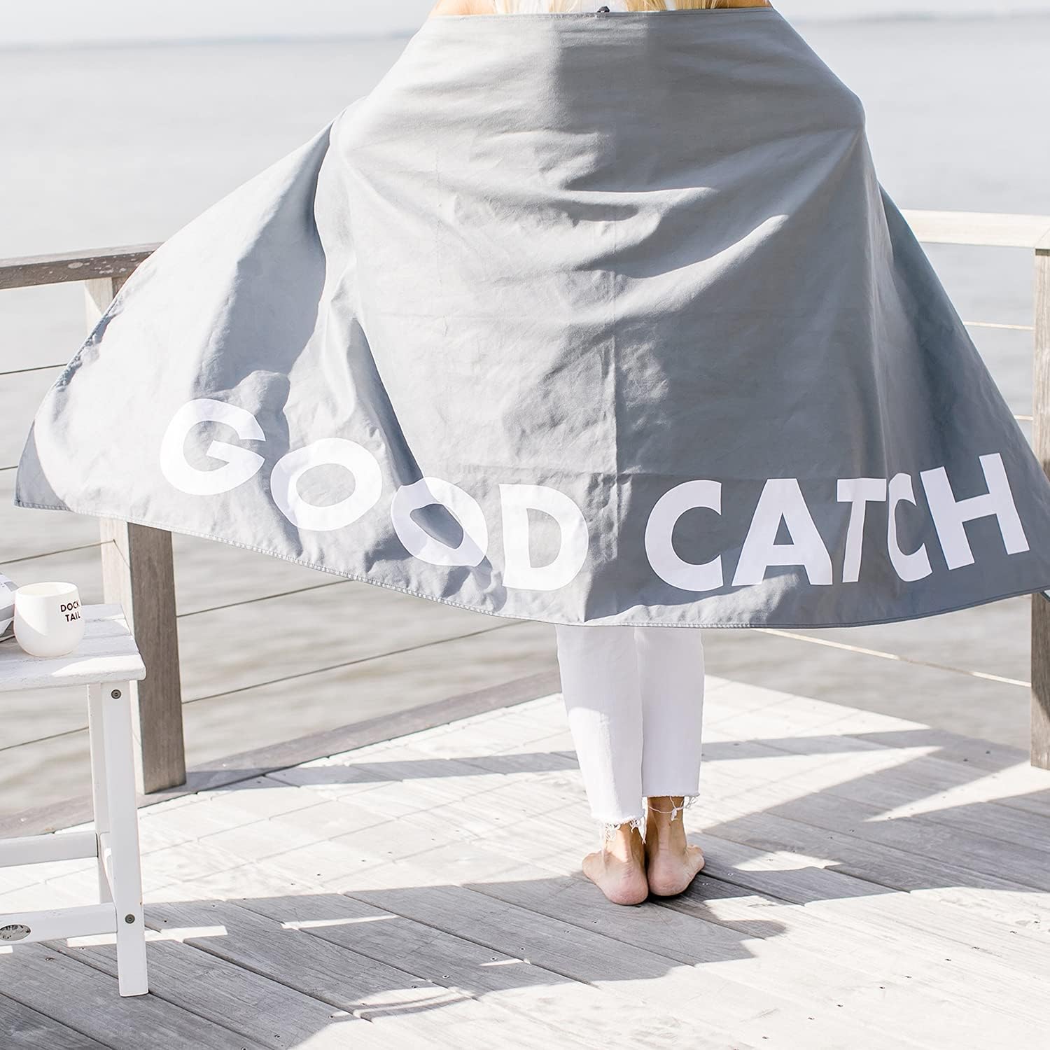 Santa Barbara Design Studio F2F Strandtuch, schnelltrocknend, Übergröße, 190 x 89 cm, Good Catch