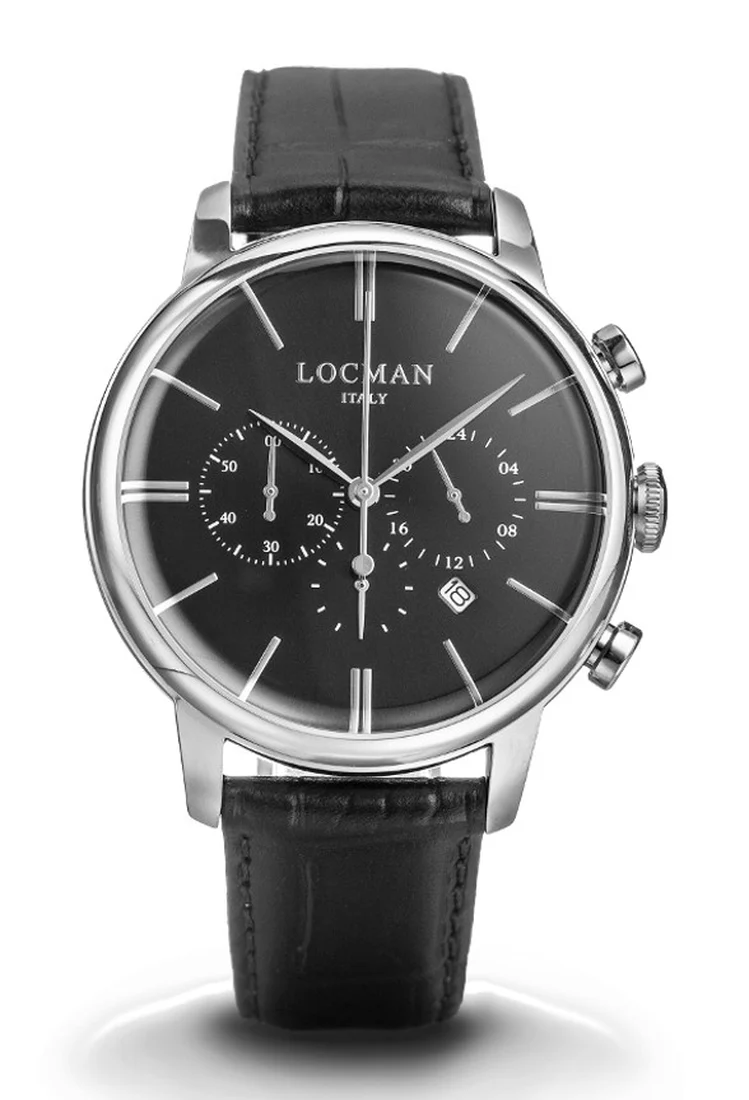 Locman 1960 crono quadrante nero pelle nera 0254A01A-00BKNKPK