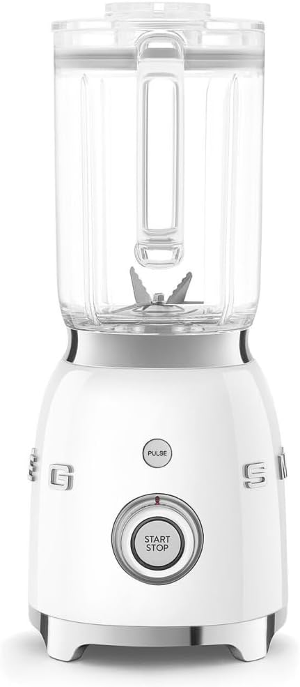 Smeg, BLF03PKEU, 1,5 l Standmixer, 4 -Geschwindigkeitsstufen, 4 Automikprogramme, Abnehmbare Doppelklinge, Deckelöffnung transparent mit Dosierkappe, rutschfest, 800W, Rose