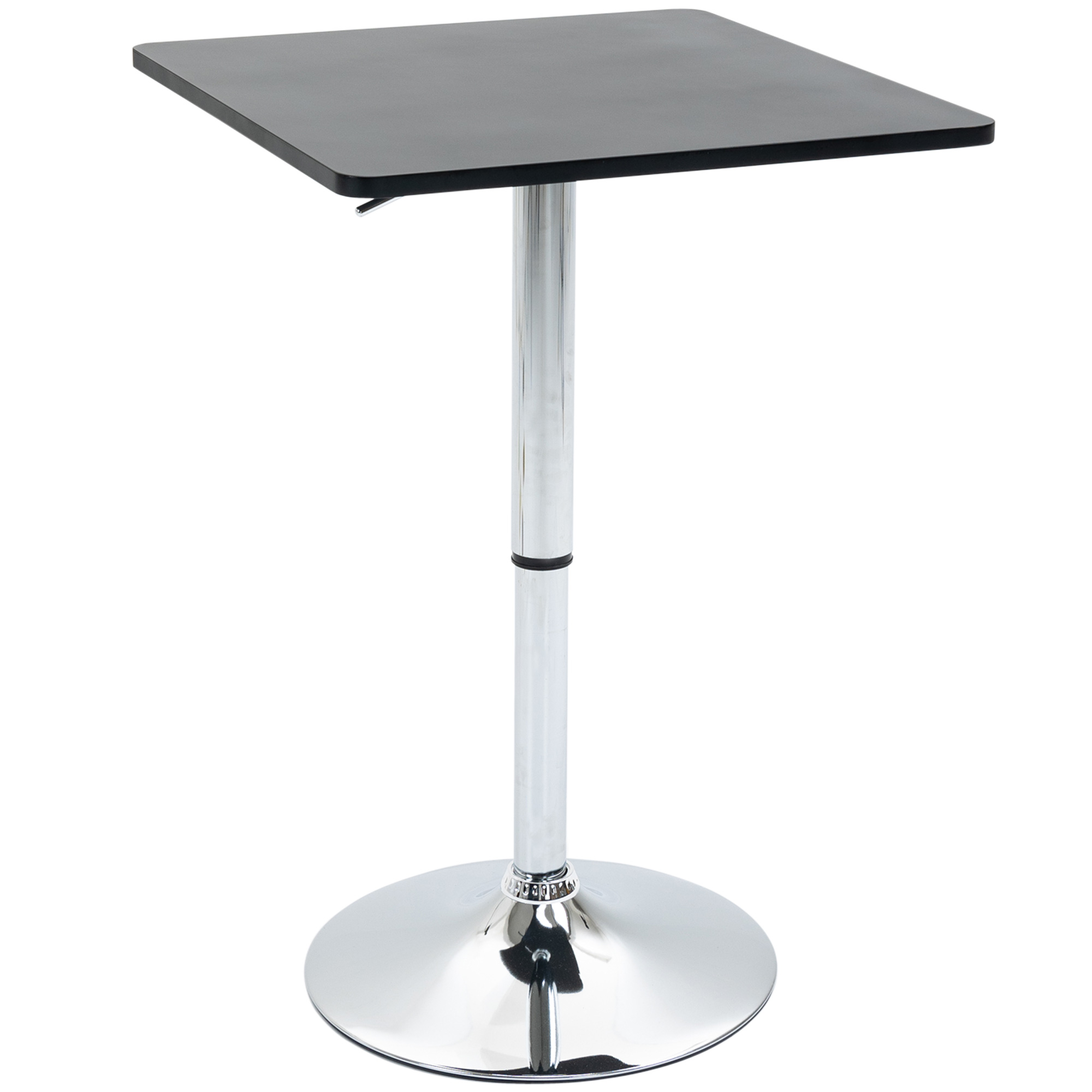 HOMCOM Höhenverstellbarer Bartisch, 360° drehbar, kratzfeste Füße, stabile Metallbasis, Schwarz/Silber