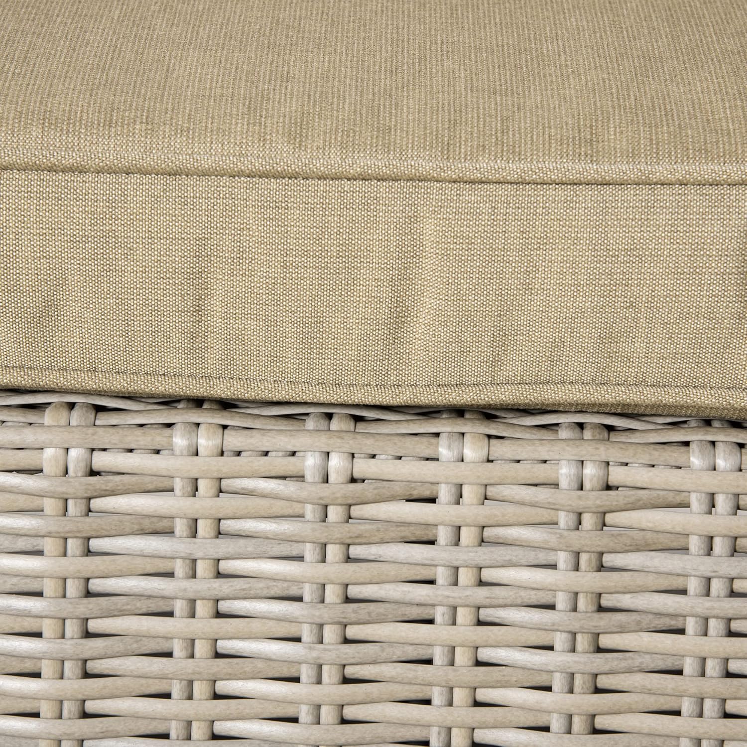 Outsunny 4-Piece PE Rattan Garden Furniture Set, Outdoor Living Room with 1 Sofa, 2 Armchairs, 1 Table and Removable and Washable Cushions, Khaki and Beige