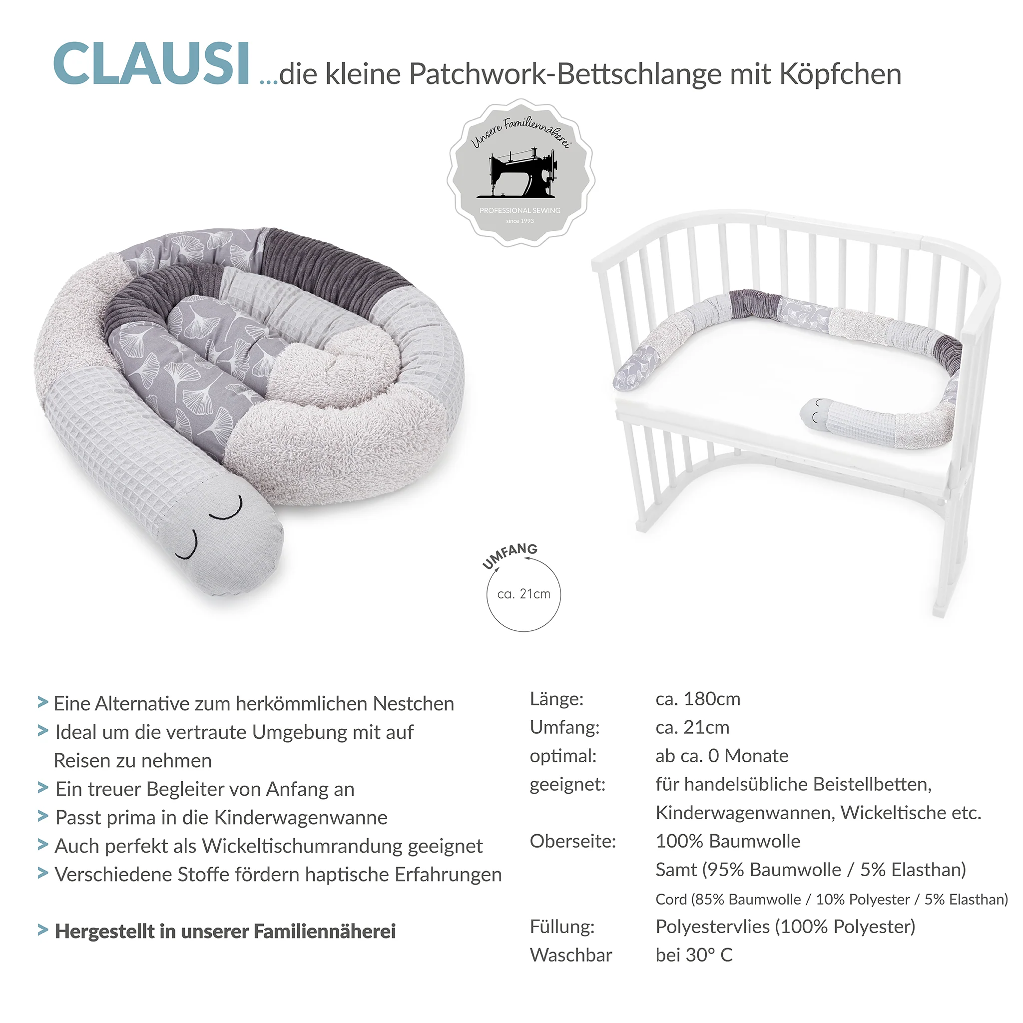 CLAUSI patch kleine Bettschlange