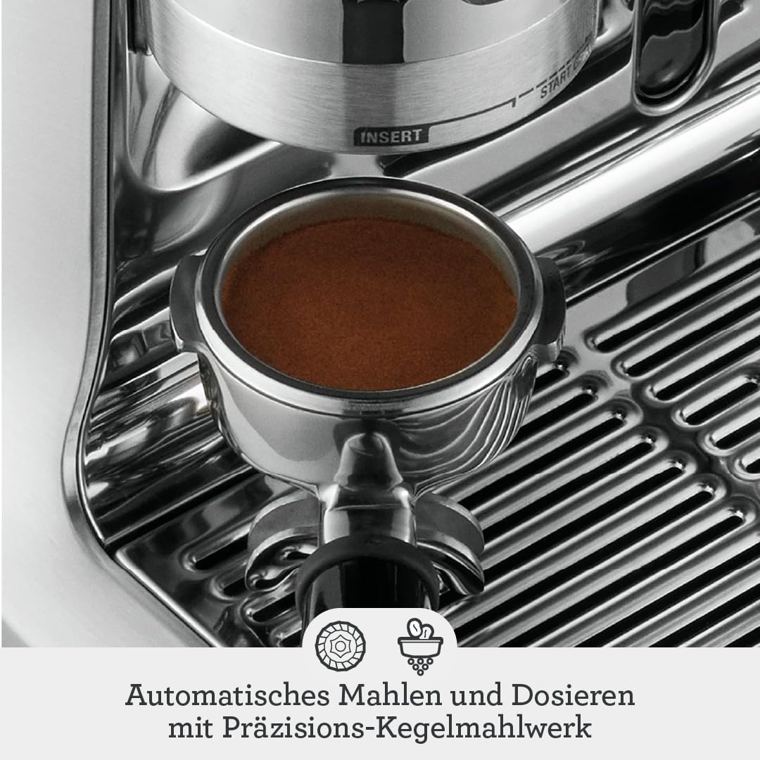 Sage Appliances the Barista Pro Espressomaschine und Kaffeemaschine mit Milchaufschäumer, Siebträgermaschine, SES878BTR, Mattschwarz