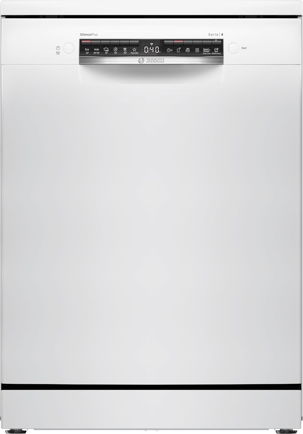 Bosch SMS4EVW08E Serie 4, Lavastoviglie da libera installazione, Home Connect, EfficientDry: apertura automatica della porta, Diagnostica da remoto, Assistente al lavaggio, Bianco, 60cm