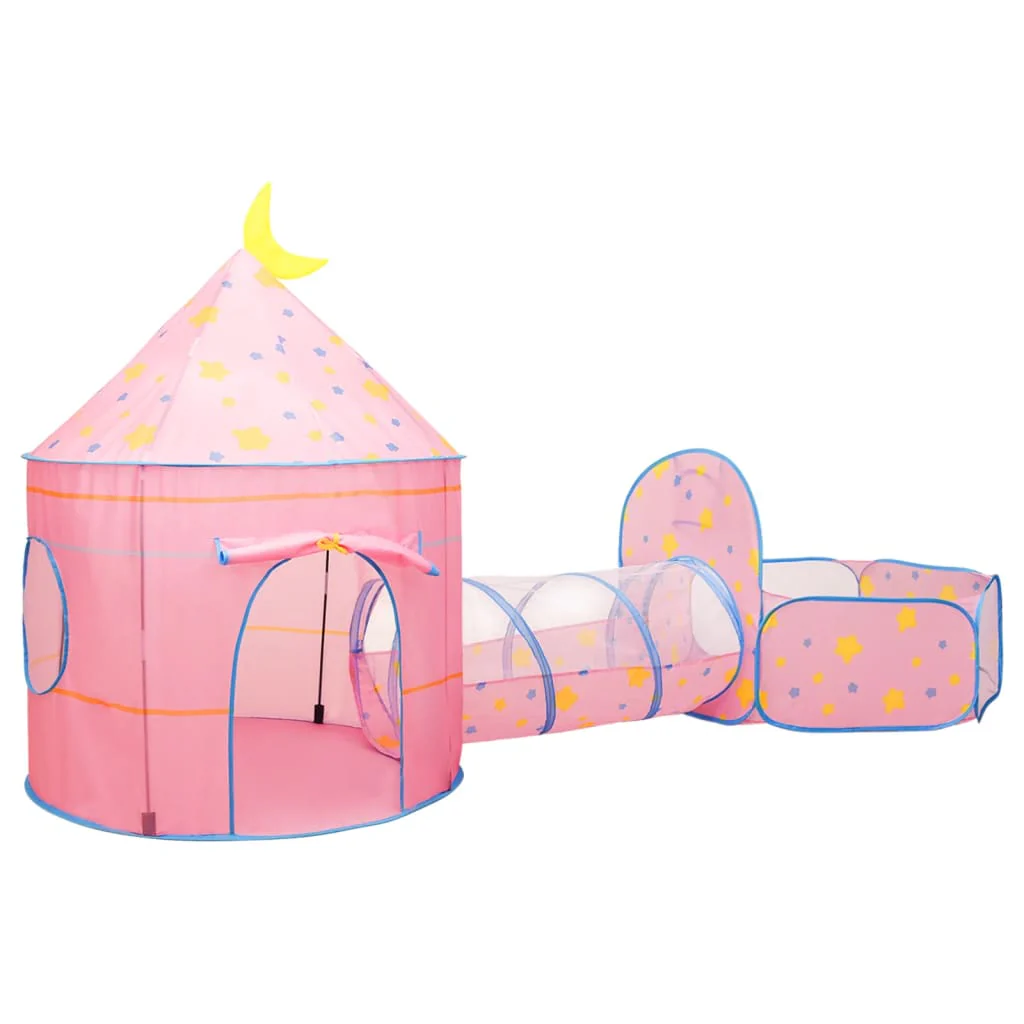 Tenda da gioco per bambini con 250 palline rosa 301x120x128 cm