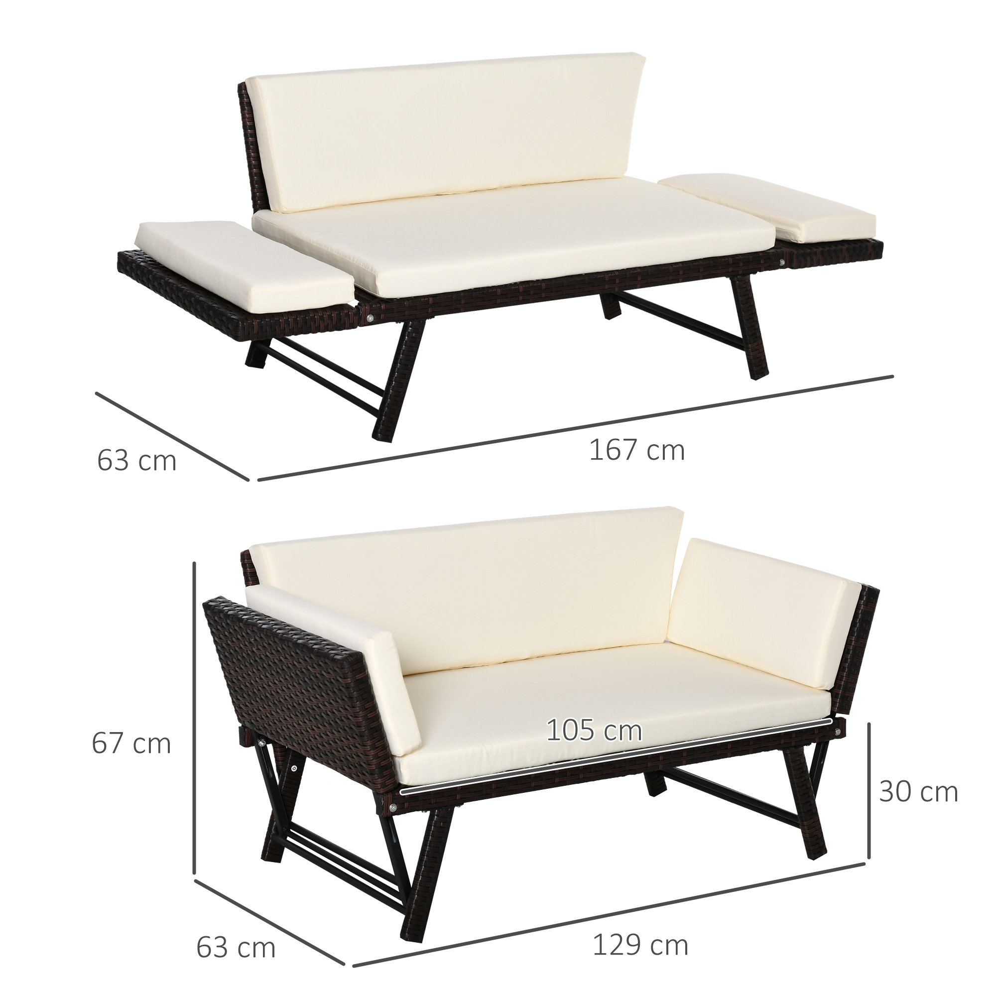 2-zits tuinbank tuinmeubelen tuinbank tuinbank loungebank poly-rotan staal