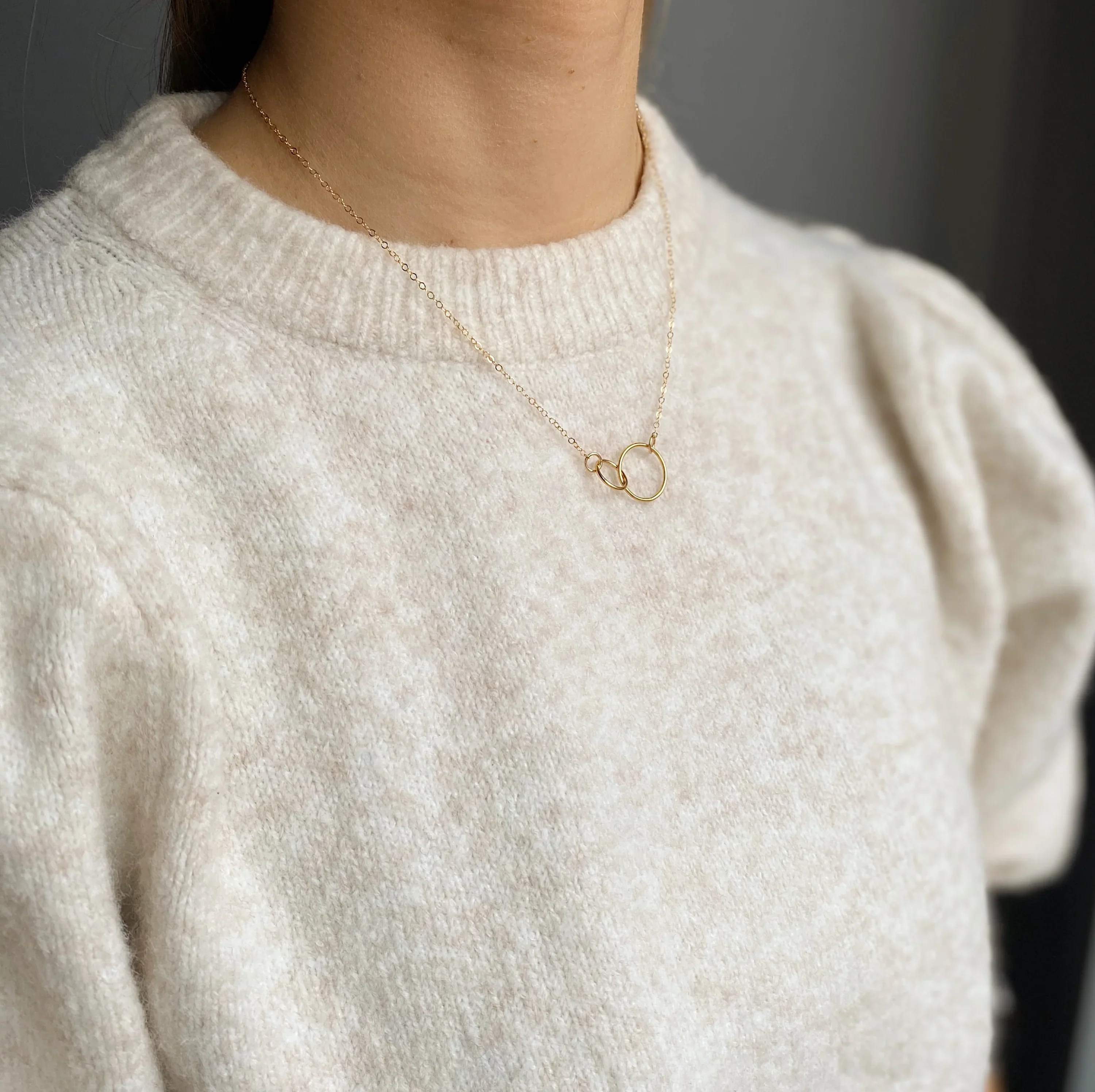 Gold filled Double Circle Pendant