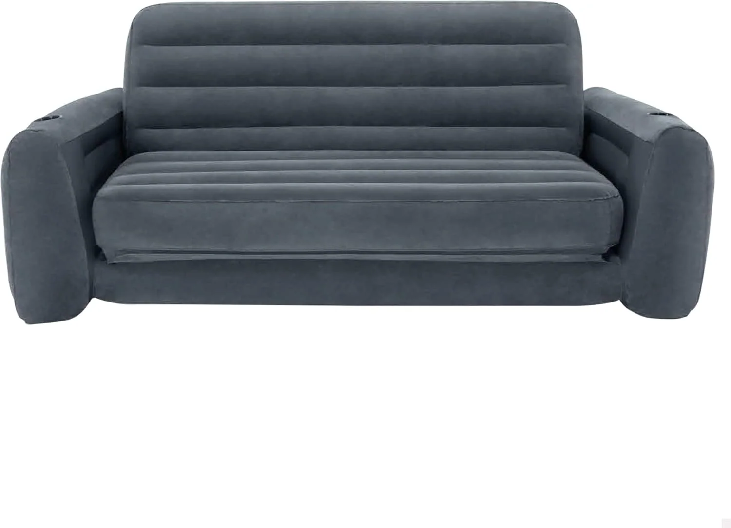 Intex 66552NP – Aufblasbares Schlafsofa, 2-Sitzer, Vinyl, Dunkelgrau, 203 x 224 x 66 cm