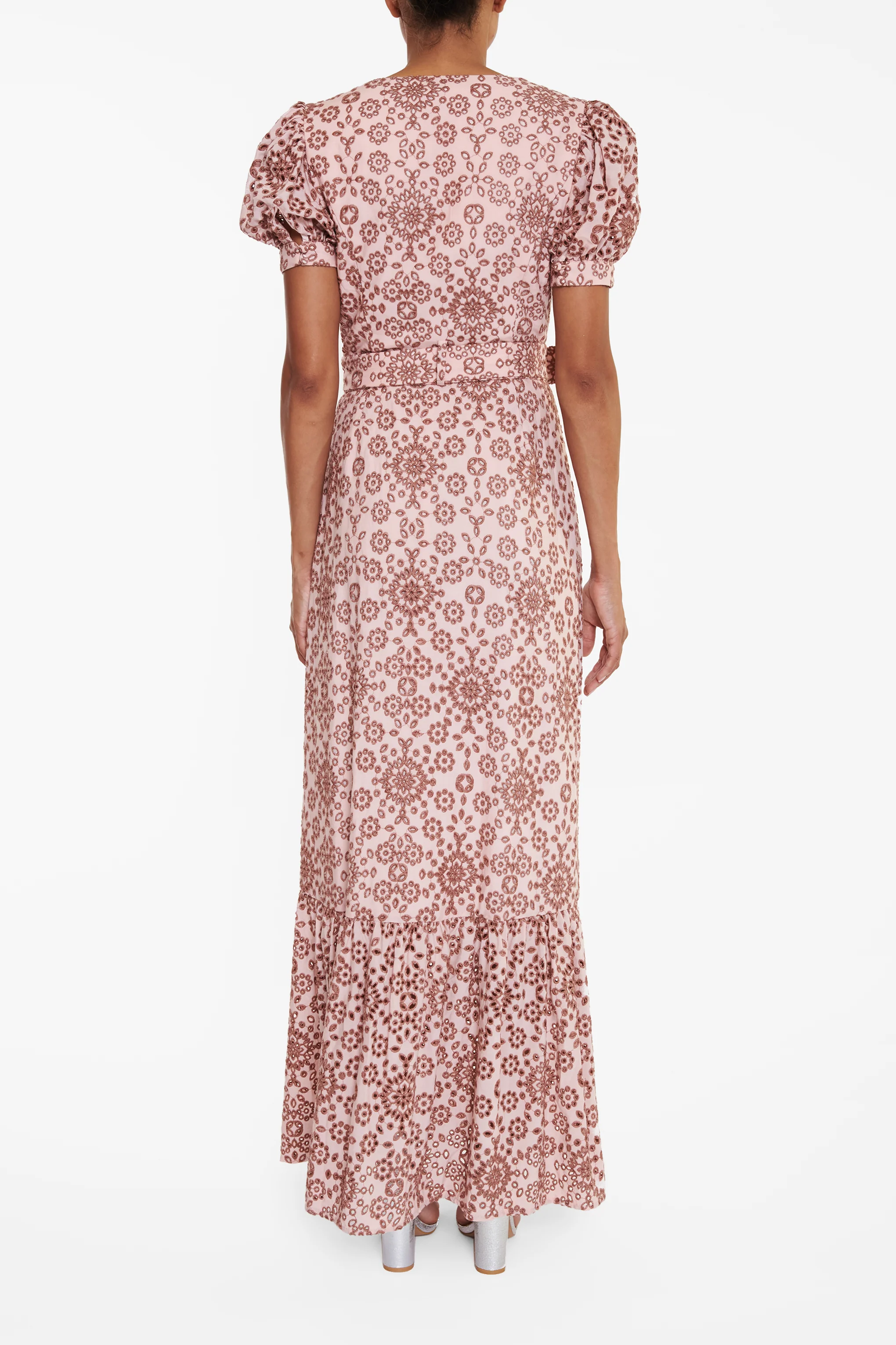 Mariana Nude Tan Broderie Anglaise Maxi-Dress